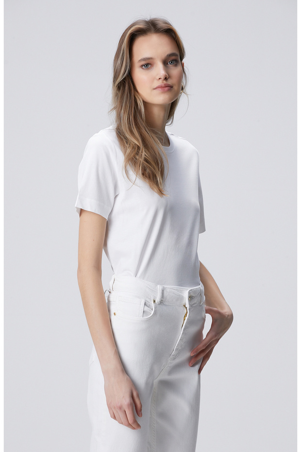 Beyaz Basic T-shirt - 4