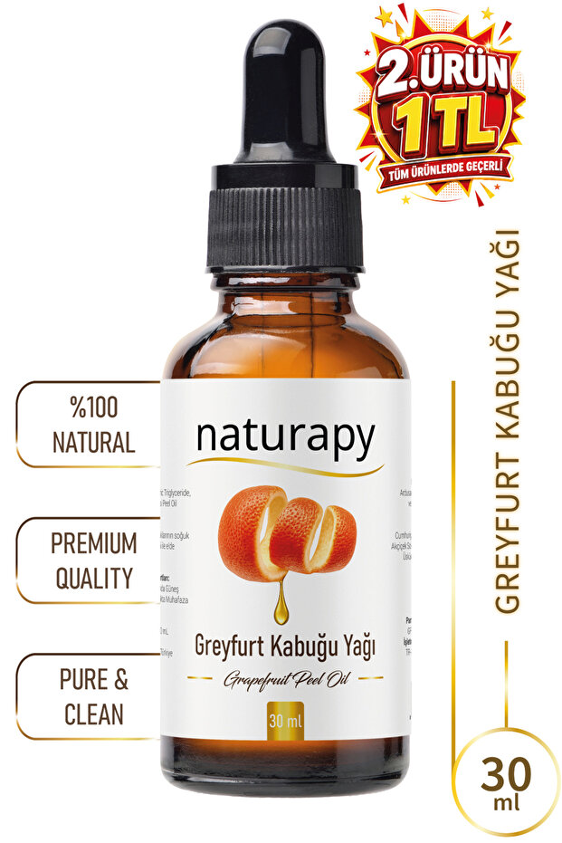 Grapefruit Peel Oil Essential Oil 30 ml Glass Bottle with Dropper