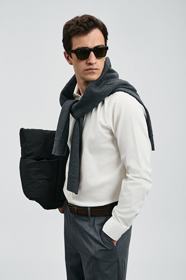 Cămașă Ferla pentru bărbați basic Regular Fit, albă - 3