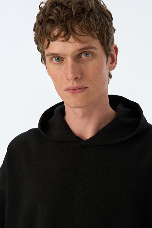 Basic Super Soft Hoodie - Siyah - 3