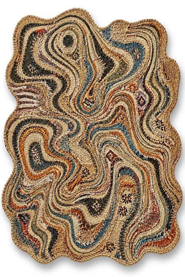 Sdt Shape Theme Patterned Modern Woven Base Decorative Carpet Sdt1613