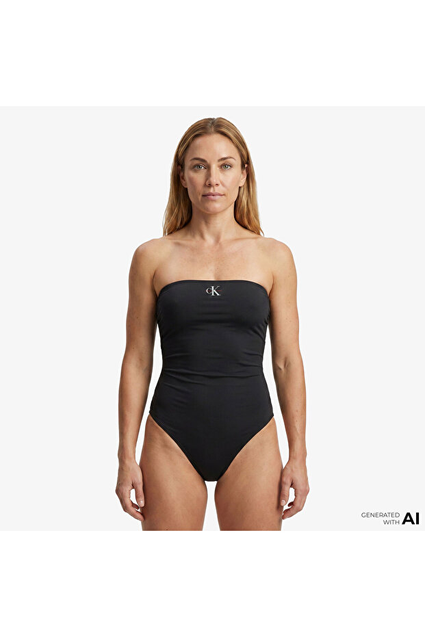 Strapless One Piece Women's Black Swimsuit