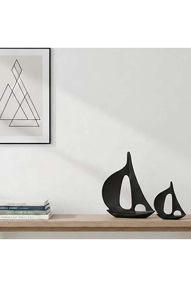 Lysa Metal Boat Decor Accent 38x10x45cm - Black