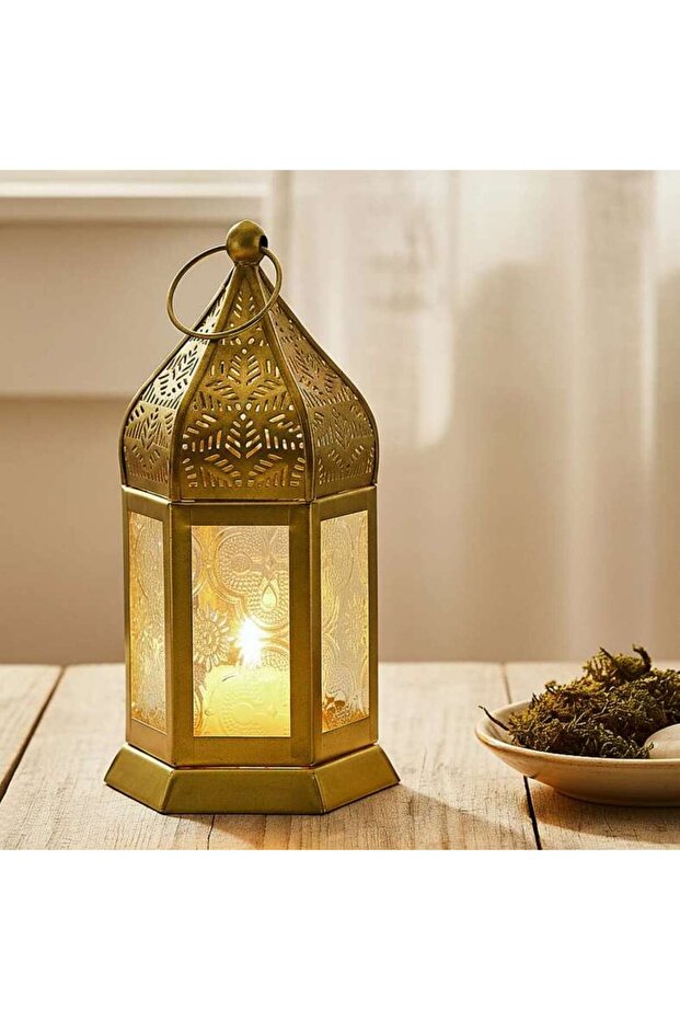 Shillary Metal Lantern 9x8x16cm - Gold