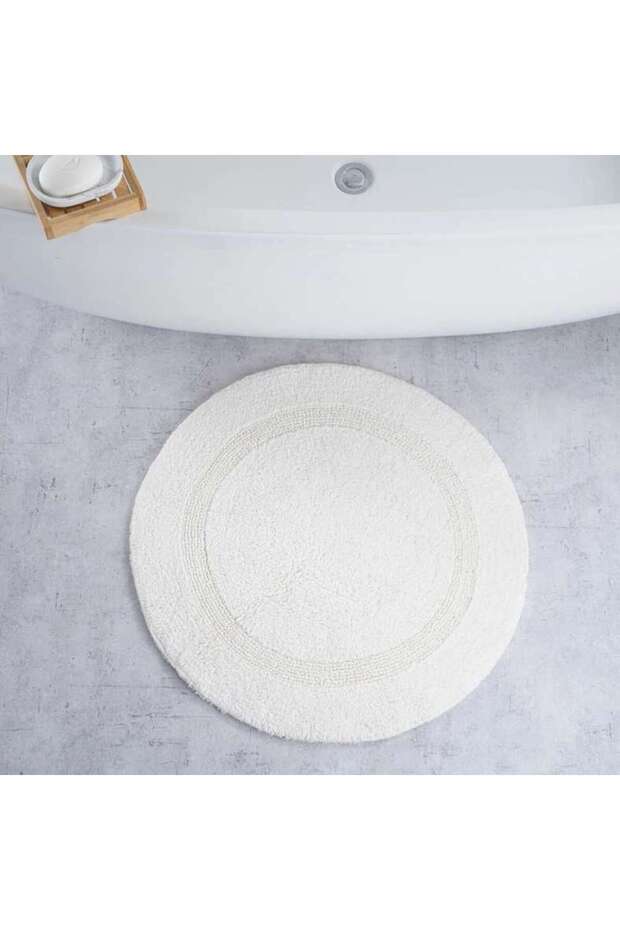 Avenue Tufted Reversible Round Bathmat Dia70cm - Cream