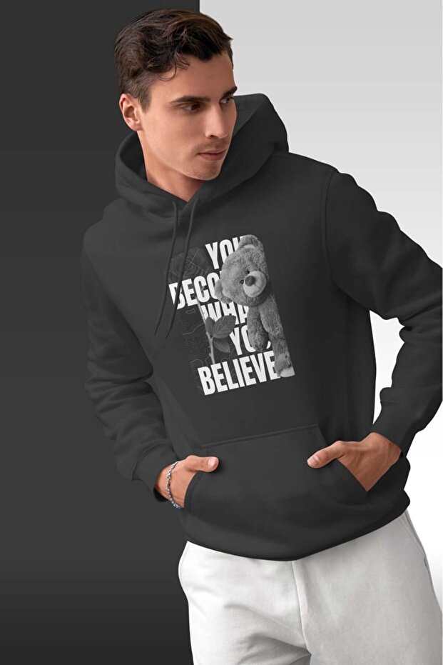 سويت شيرت بقلنسوة كبير الحجم للجنسين من Believe