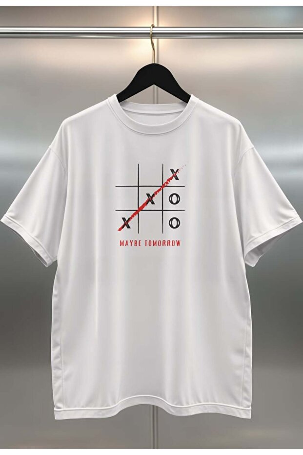 Tomorrow Digital Print Oversize White Unisex T-Shirt