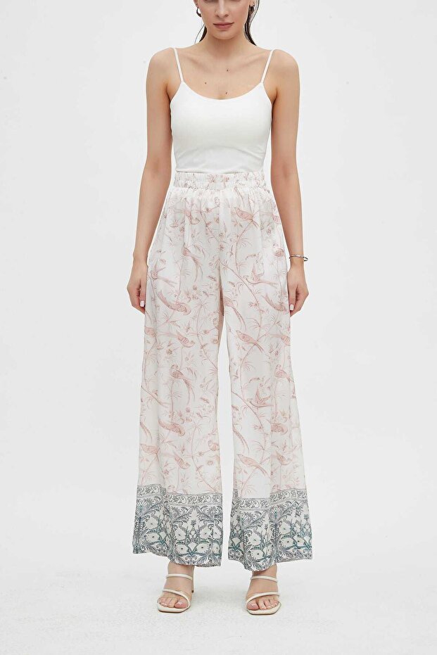 Embroidered Full Length Pants