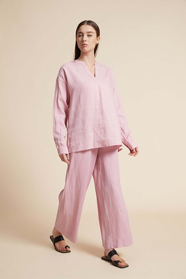 Solid V-Neck Long-Sleeve Top - 4