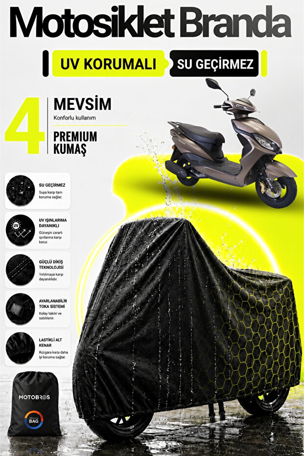 Motorcycle Tarpaulin Arora Freedom Black Waterproof and Durable (Thickest) Fabric Lifetime Use