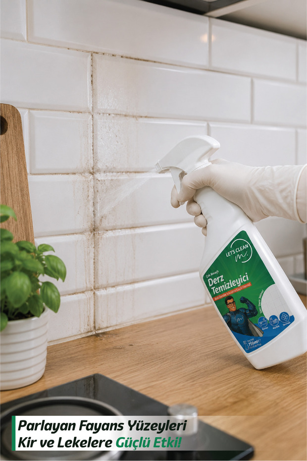 Profesyonel Derz Temizleyici Sprey Güçlü Fayans Arası Kir ve Kararma Çözücü - 750 ml - 3