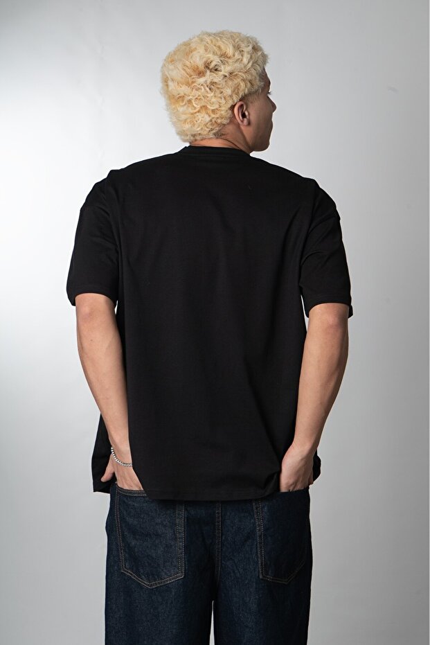 Ανδρικό μπλουζάκι Crupt Essentials Μαύρο Oversize - 5