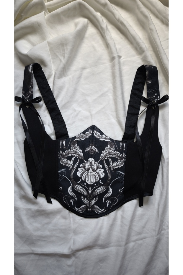 Floral Print Gothic Women's Waist Corset