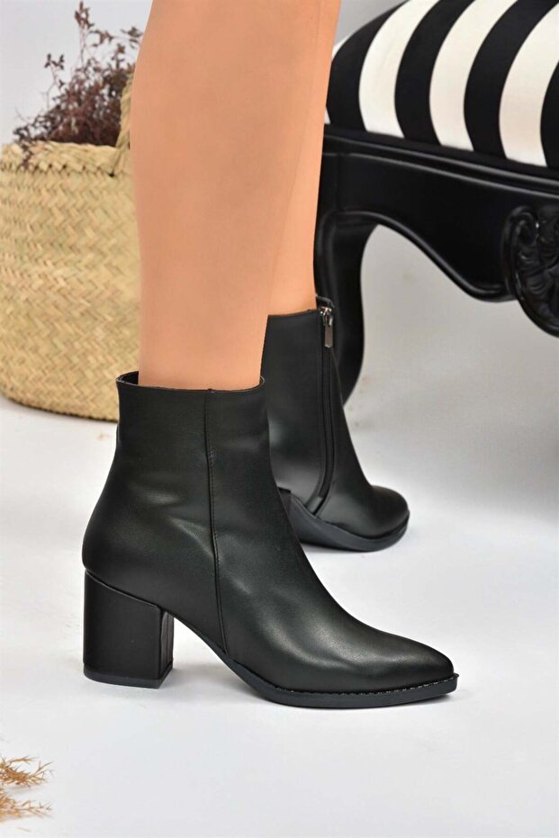 Black Block Heel Women's Boots L251089309