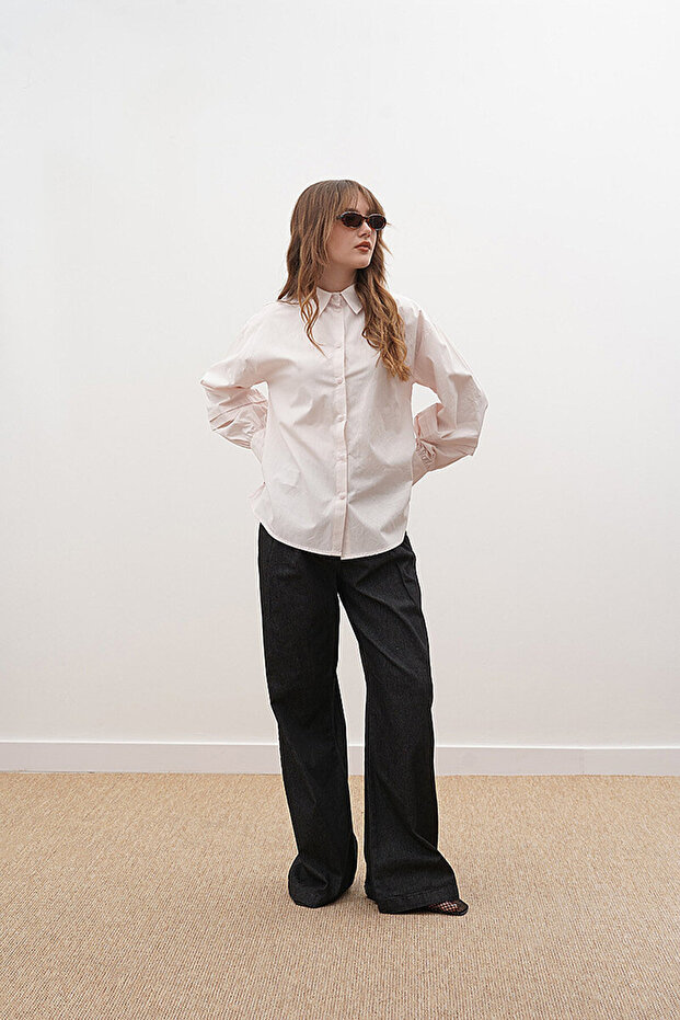 Loose Fit Poplin Shirt Dusty Pink