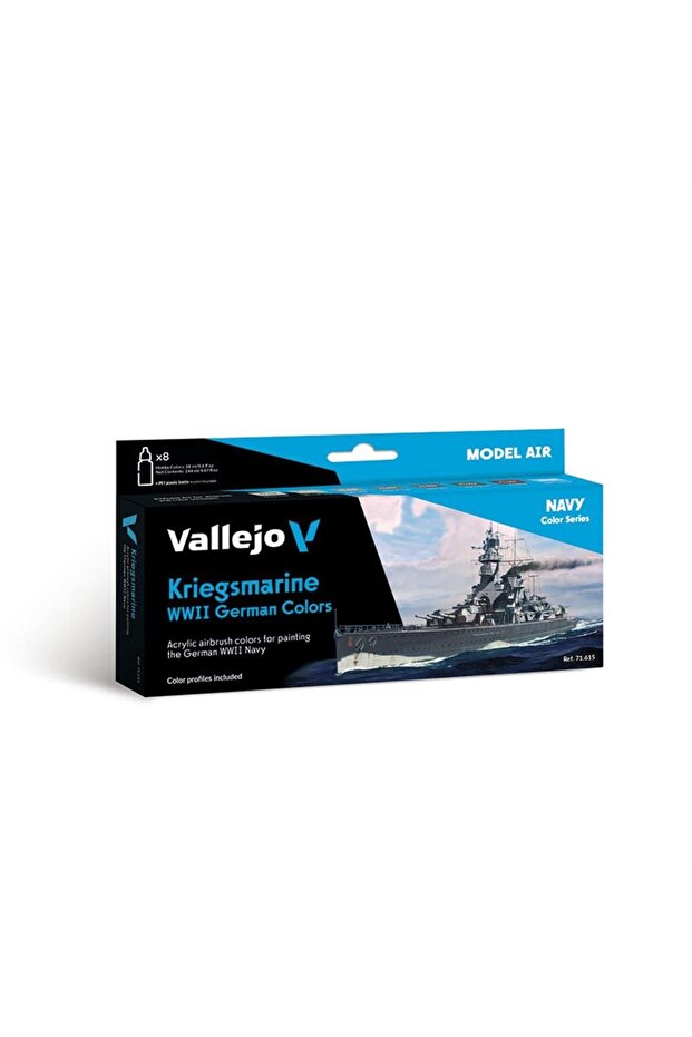71615 8X18 Ml. Kriegsmarine Wwii German Colors, Model Air Series Model Paint Set