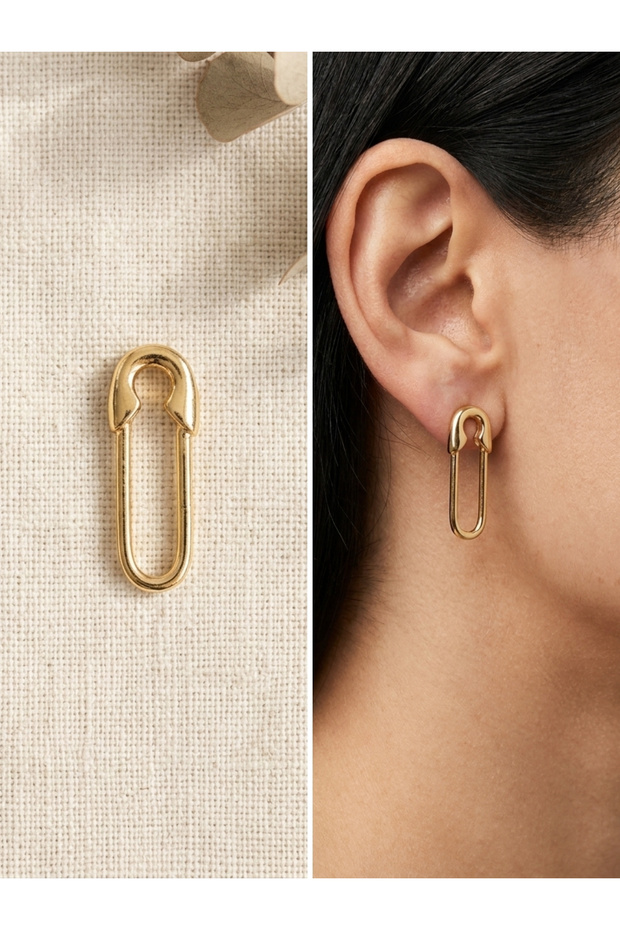 Retro Model Earrings Women's Yellow