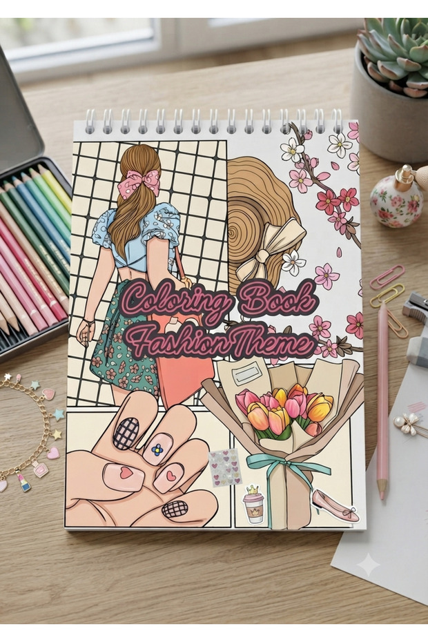 Fashion-Fashion Coloring Book 30 Pages