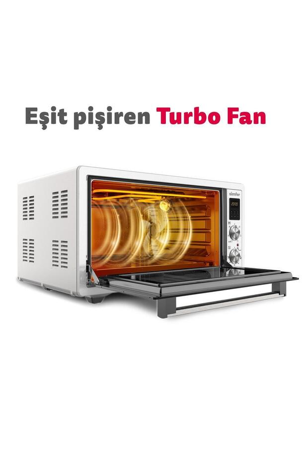 4502 Beyaz 45 LT Turbo Fan Mini / Midi Fırın - 6 Fonksiyon, Yoğurt Yapma, Buz Çözme & İç Aydınlatma - 6