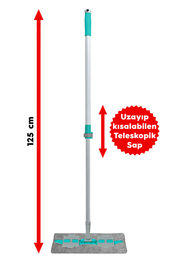 طقم ممسحة Magic Mop مع قطعة قماش لتنظيف الأرضيات ومشبك هدية، متوافق مع أقمشة الأسطح - 3