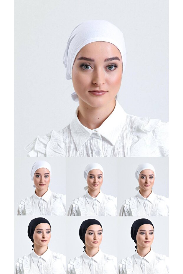 7 قبعات قطنية ممشطة بدون خياطة