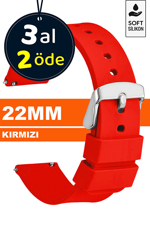 22mm Fossil-Welder-Wesse-Casio-Armani-Omega-Seiko-Tissot Watch Compatible Silicone Watch Band Strap Mdl8