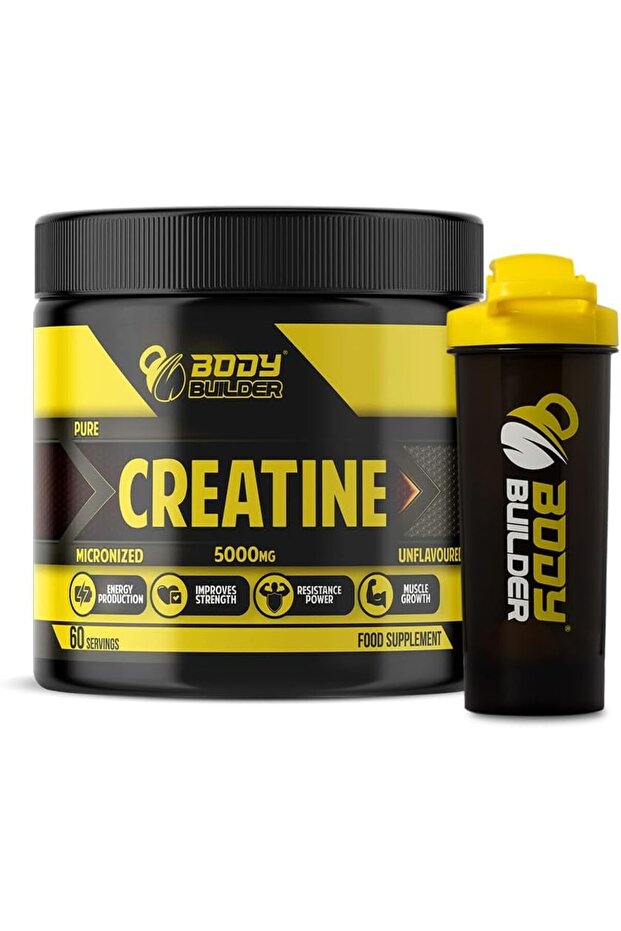 Creatine Monohydrate Powder 5000mg, (Shaker Free) 100% Micronized Creatine (60 Serv, Unflavored)