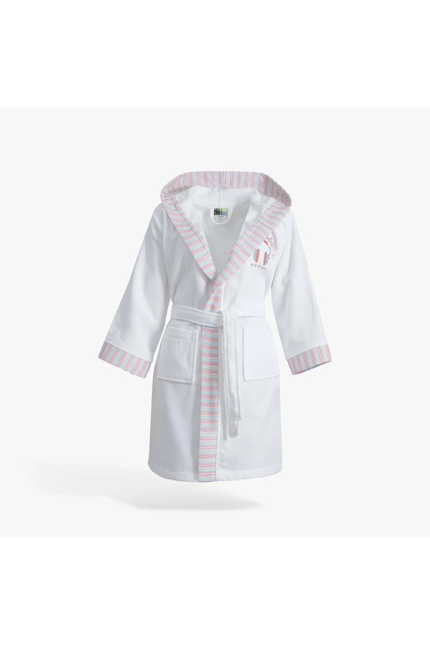 Relax Comfort Series Children's Bathrobe White, Oeko Tex Standard 100 Certified 100% Aegean Cotton, Woven 3