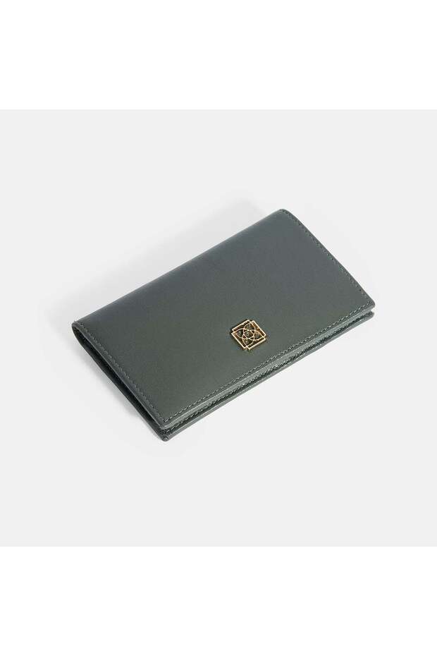 Women's Dark Gray Leather Wallet