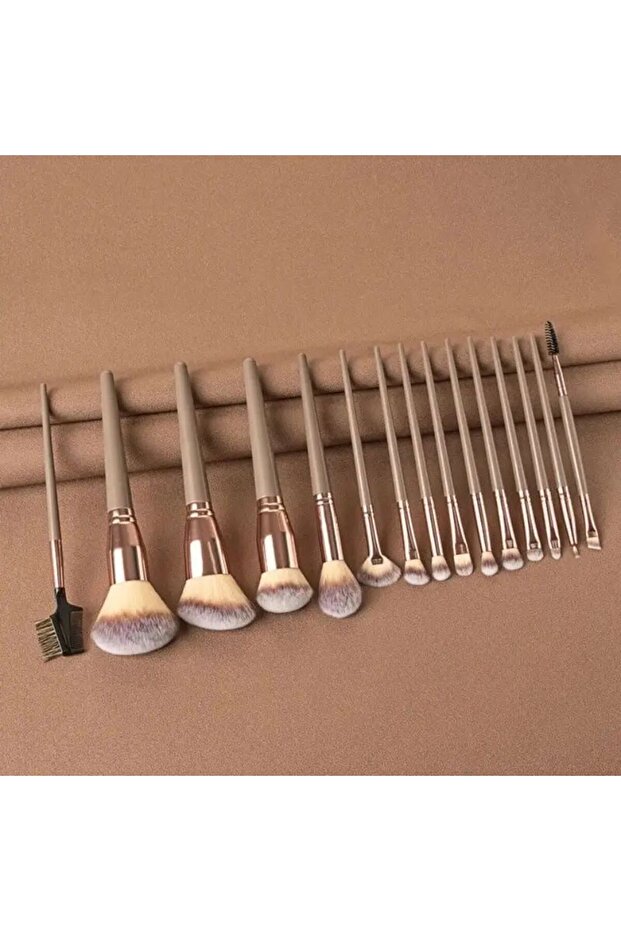 15pcs brown Makeup Brush Set Soft Fluffy Professiona Cosmetic Foundation Powder Eyeshadow Kabuki Ble
