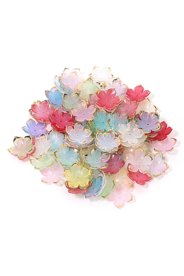 23mm 50Pcs 50pcs 18/23mm Flower Petals Acrylic Loose Spacer Beads For Jewelry Making Diy Necklace Br