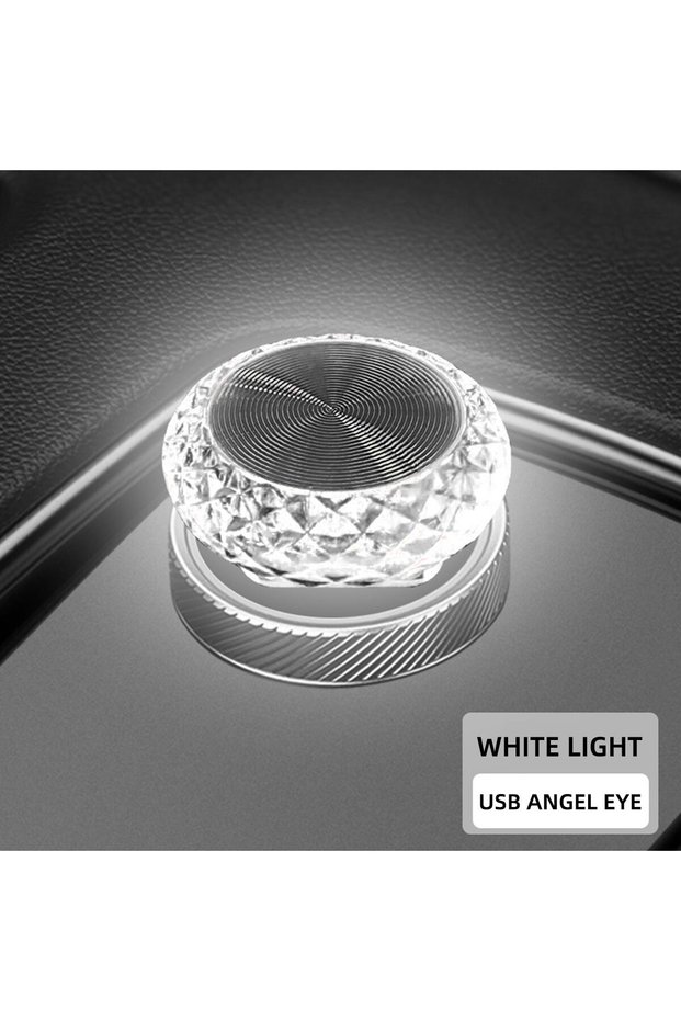 WHITE Portable Car USB Ambient Light Mini LED Decorative Colorful Night Light for Car and Computer,