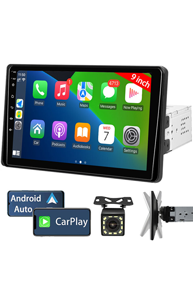 9 Inch Car Stereo Single Din Radio with Carplay and Android Auto,Touch Screen Bluetooth Car...