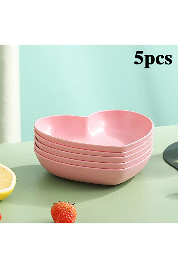 5pcs pink 5pcs Love Bone Plate PP Material Can Be Reused, With Many Colors to Choose From, Suitable