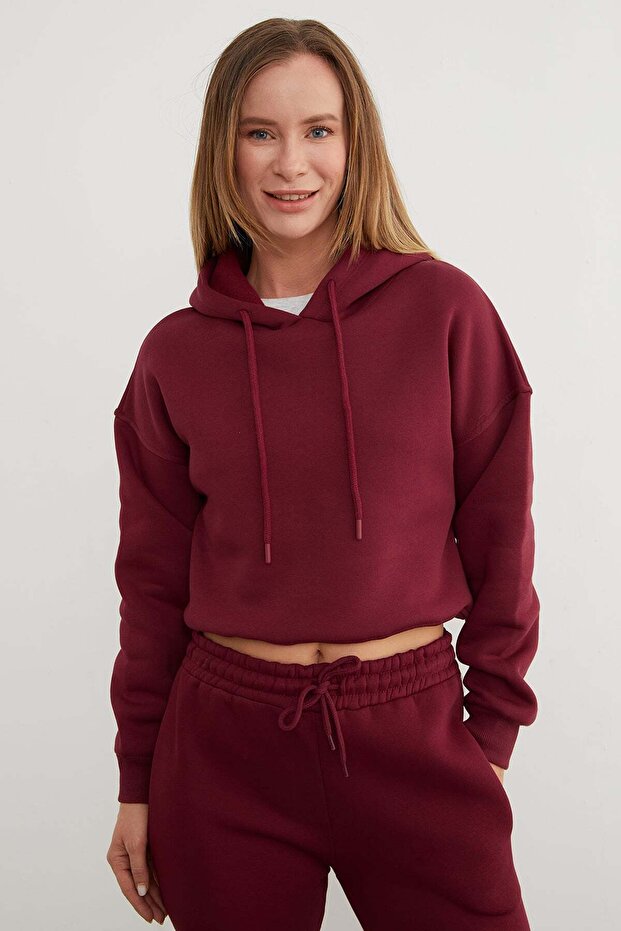 3 Thread Basic Hooded Sweatshirt - 1