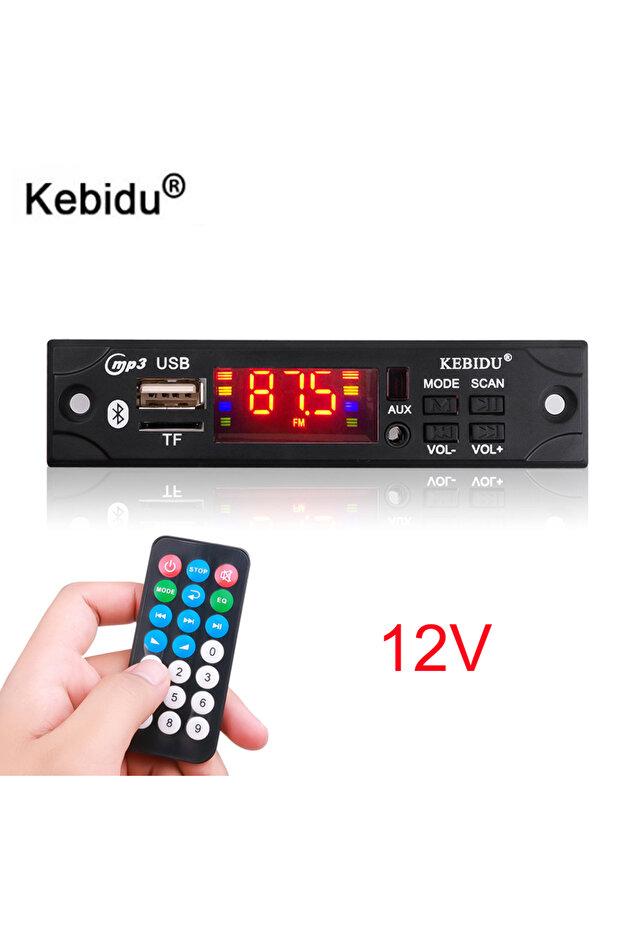 black Car Audio FM Radio Module Wireless Bluetooth 5V 12V MP3 WMA Decoder Board MP3 Player With Remo