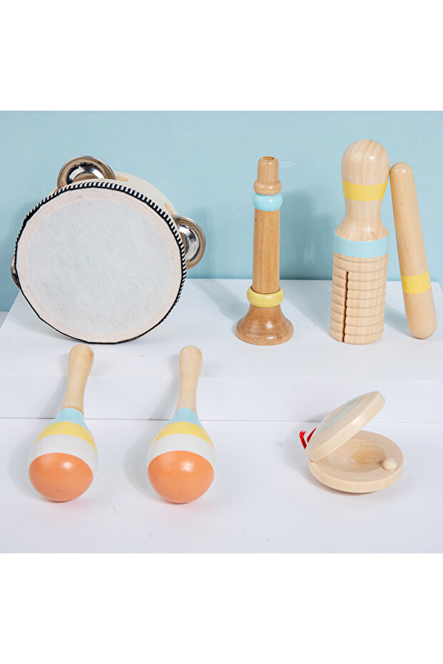 6 instruments Interactive Musical Toy Wooden Toys Child Percussion Instruments Early Educational Toy