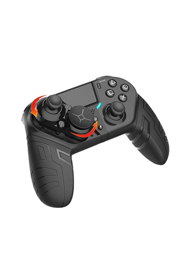 وحدة تحكم لاسلكية سوداء من GAMINJA، مزودة بخاصية الاهتزاز المزدوج وتقنية بلوتوث، مع وظيفة توربو قابلة للبرمجة. - 1