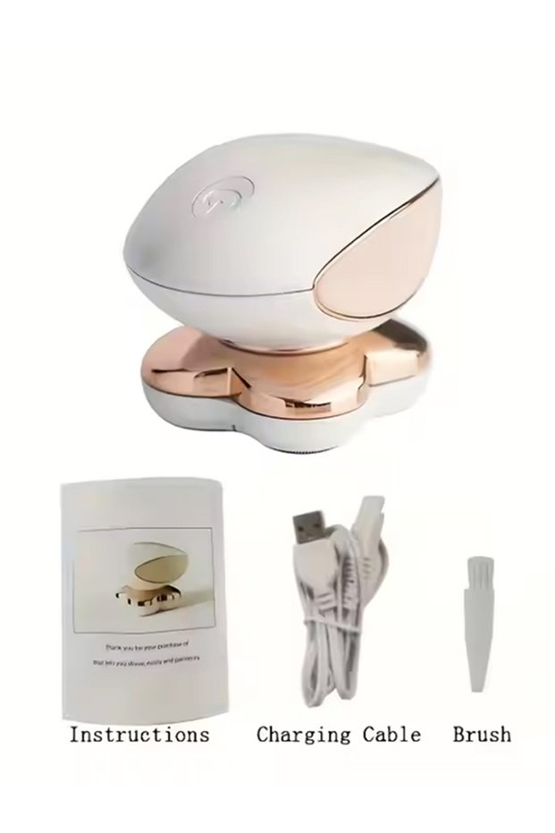 WHITE Portable 4 Head Electric Shaver For Women USB Rechargeable Painless Hair Removal Trimmer
