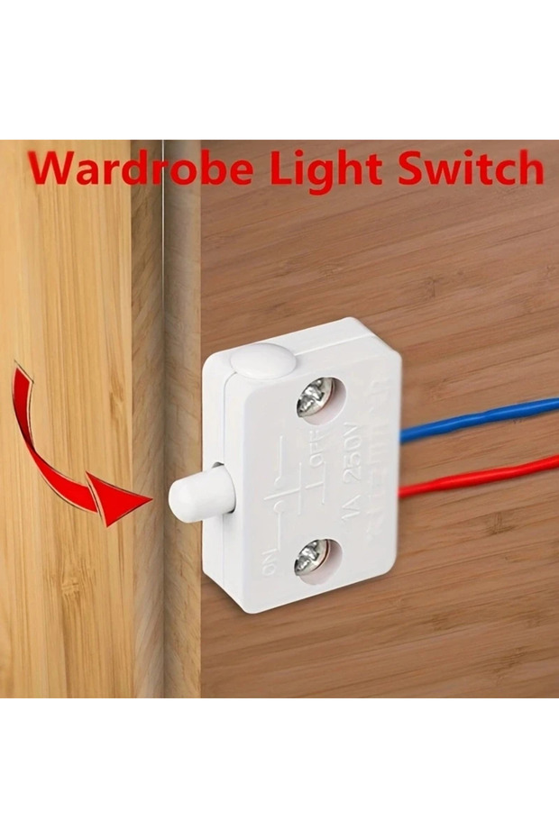 1pc black Automatic Reset Switch Closet Cabinet Light Switch Household Cabinet Door Control Switch W