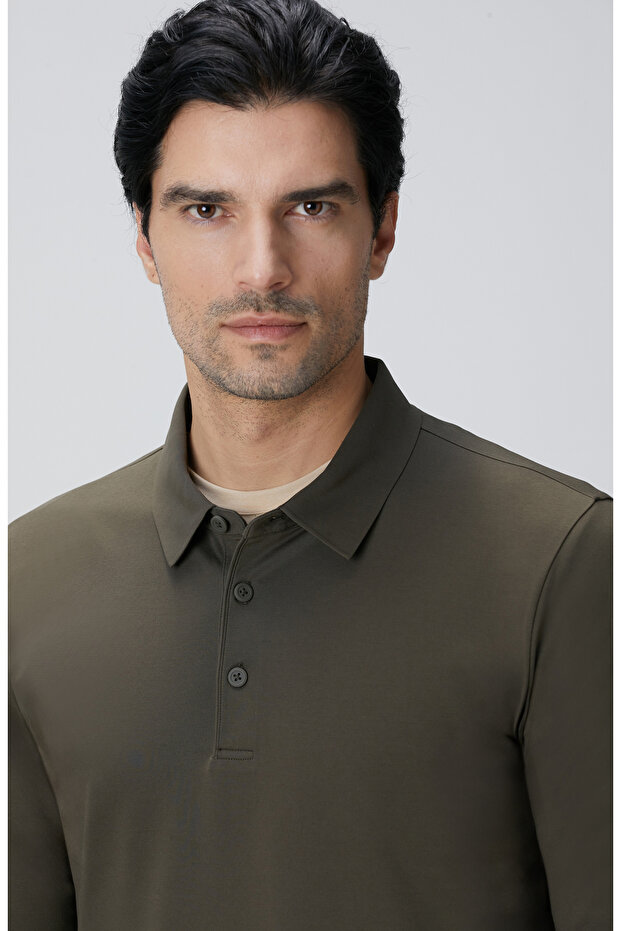 N-Tech Haki Polo Yaka T-Shirt - 7