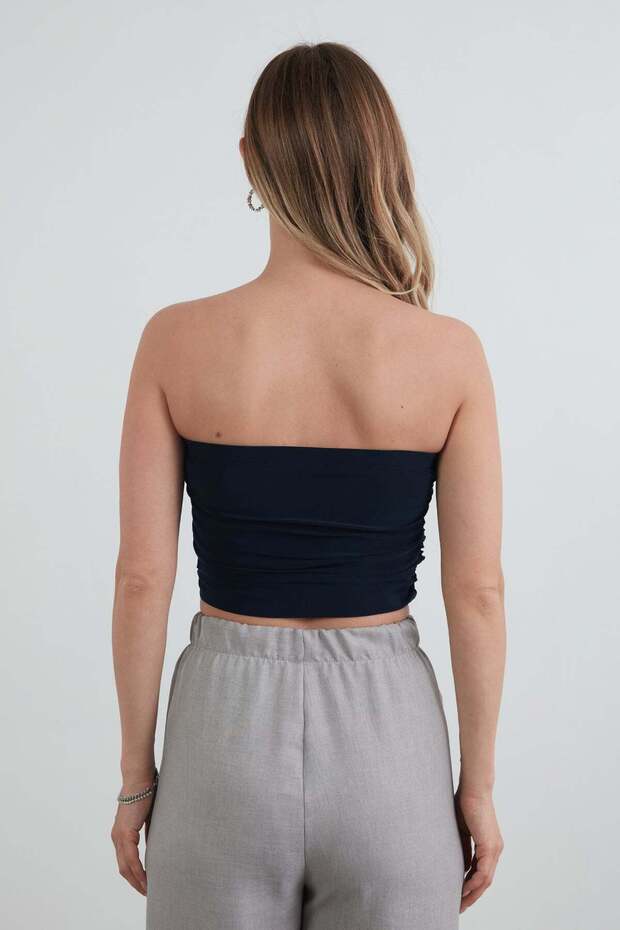 Basic Strapless Bustier with Draped Sides - 6