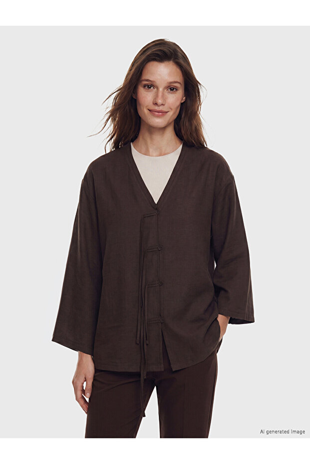 Nevavm V-Neck Oversize Women's Kimono with a Difference