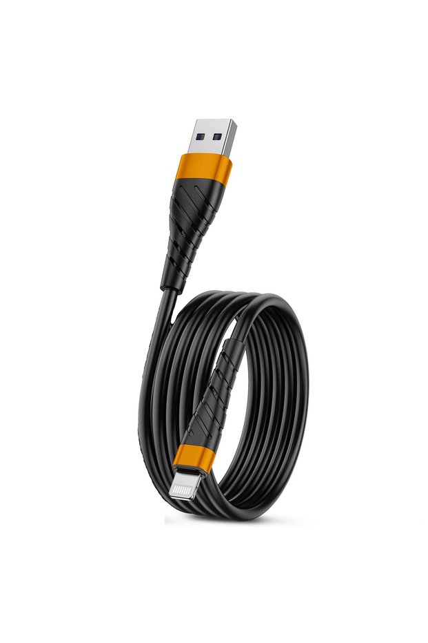 1m Orange 3A Fast Charging USB Cable For iPhone 11 12 13 14 Pro X XS Max 6 7 8 Plus SE iPad Cord Mob