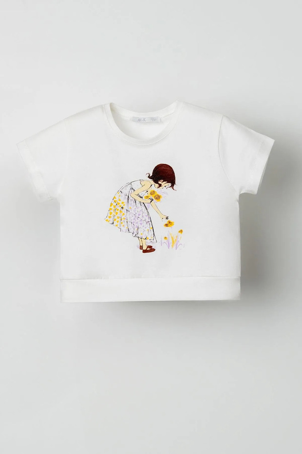 4-8 Years Old Name Magnificent Girl's T-Shirt-Ecru
