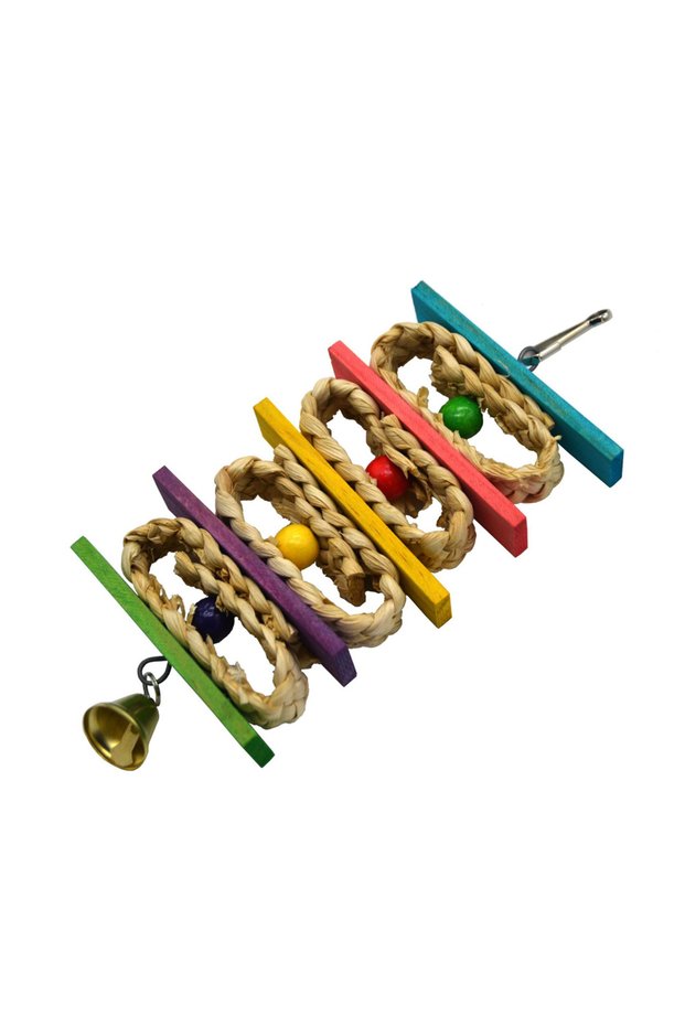 1pcs Cage Hanging Rope Bird Climbing Chewing Toys Multicolored Natural Wooden Bird Chewing Toys for
