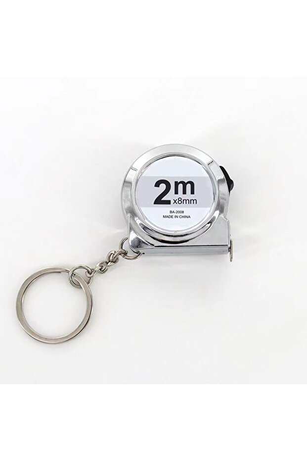 Silver 2m Portable mini Tape Measure Small Household Measuring Tape Retractable 2M Mild Steel Key Ch