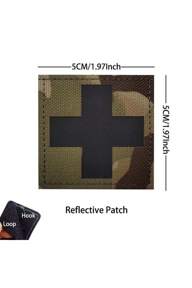 Hk112-07 Medical Emergency Cross Morale Emblem Outdoor Rescue Reflective Patches,First Aid Military