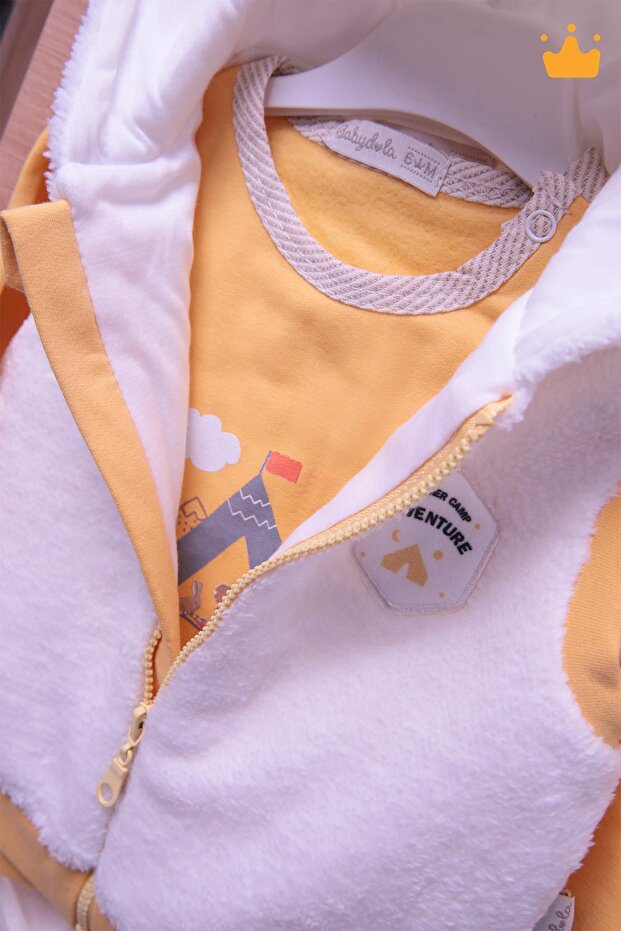 Thick Plush Vest Badi Trousers Baby Boy 3-Piece Set 12557