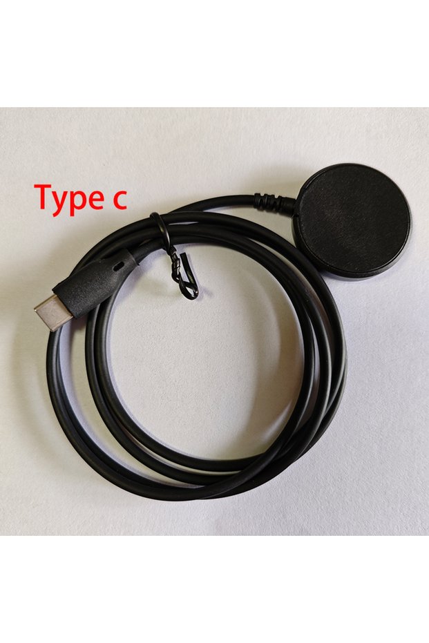 Black-TYPE-C 1M Type-c USB Portable Wireless Charging Cable Magnetic Watch Charger for Samsung Galax